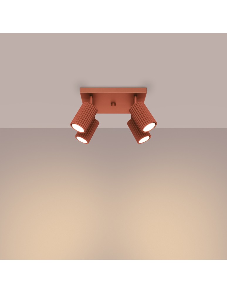 Adjustable ceiling lamps - spots - Sollux Plafond KARBON 4 ochre red SL.1640 - product kolory-swiatla.pl 3