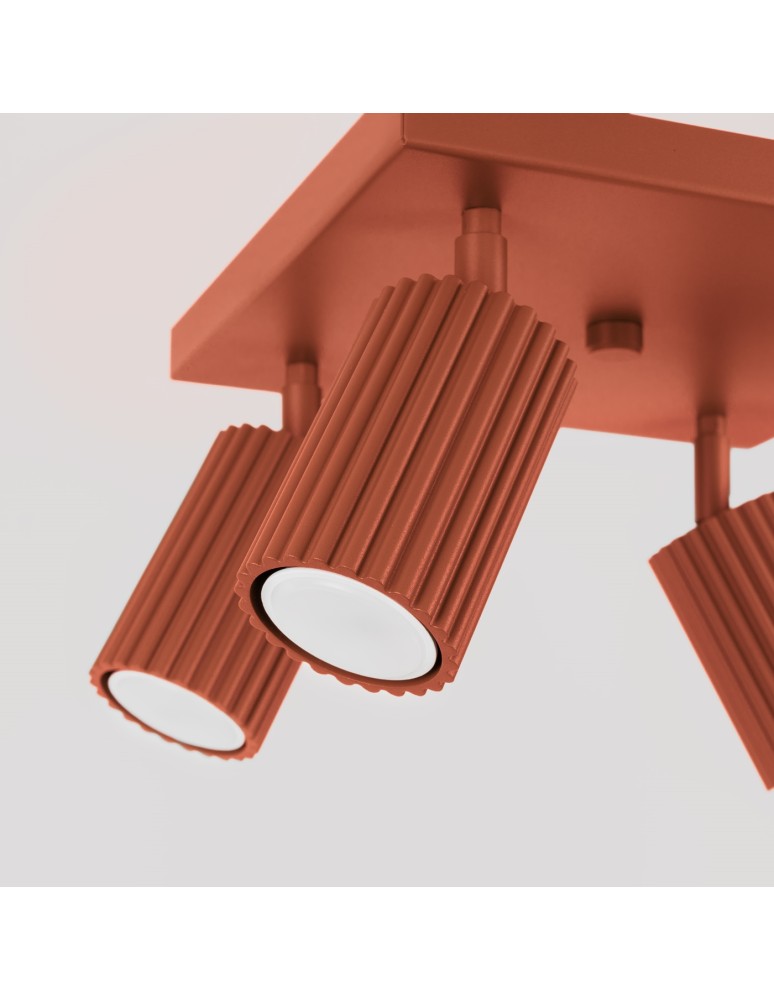 Adjustable ceiling lamps - spots - Sollux Plafond KARBON 4 ochre red SL.1640 - product kolory-swiatla.pl 4