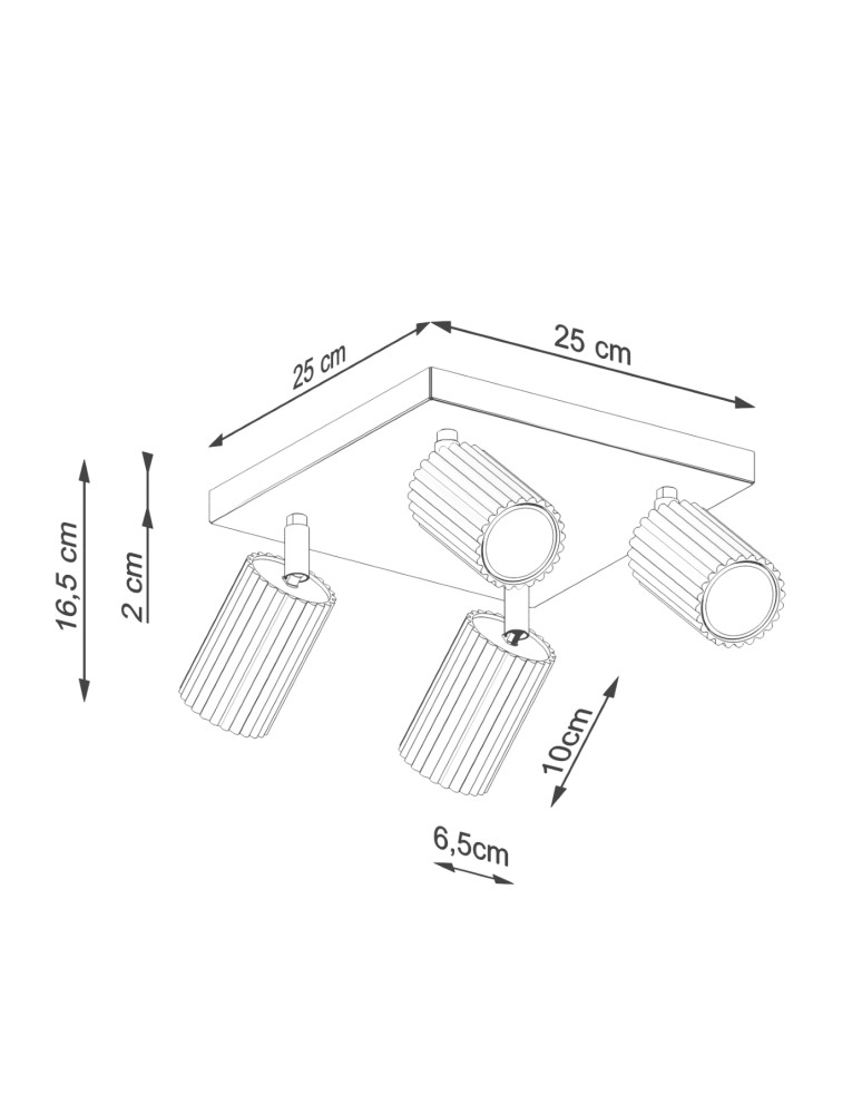Adjustable ceiling lamps - spots - Sollux Plafond KARBON 4 ochre red SL.1640 - product kolory-swiatla.pl 9