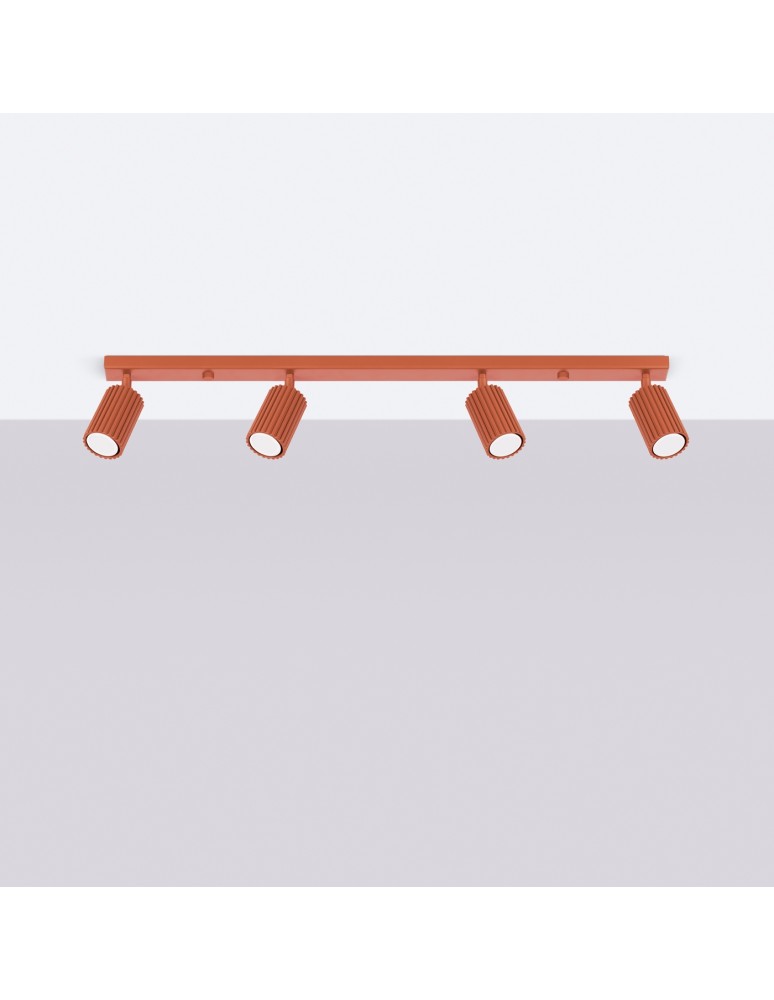 Adjustable ceiling lamps - spots - Sollux Plafon KARBON 4L ochre red SL.1641 - product kolory-swiatla.pl 2