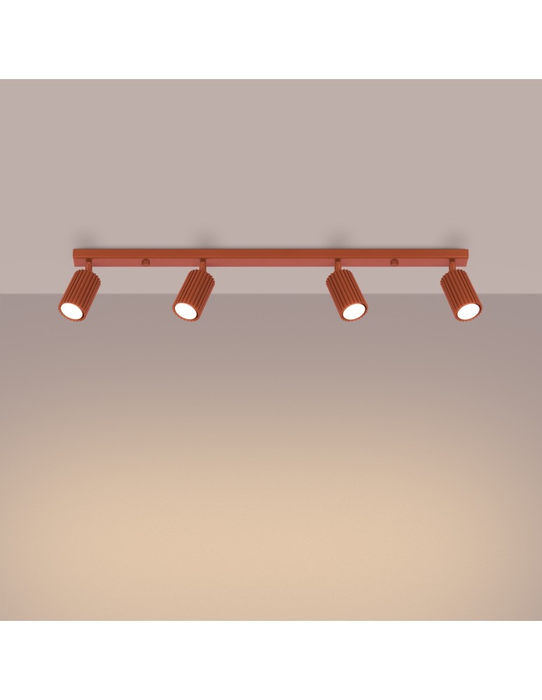 Adjustable ceiling lamps - spots - Sollux Plafon KARBON 4L ochre red SL.1641 - product kolory-swiatla.pl 3