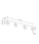 Adjustable ceiling lamps - spots - Sollux Plafon KARBON 4L ochre red SL.1641 - product 9