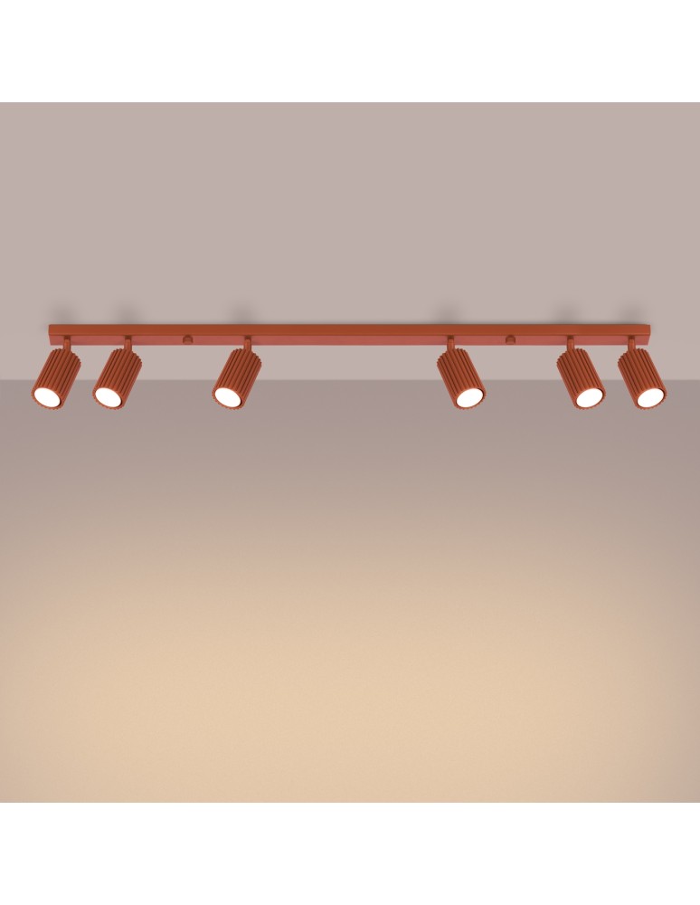 Adjustable ceiling lamps - spots - Sollux Plafon KARBON 6L ochre red SL.1642 - product kolory-swiatla.pl 3
