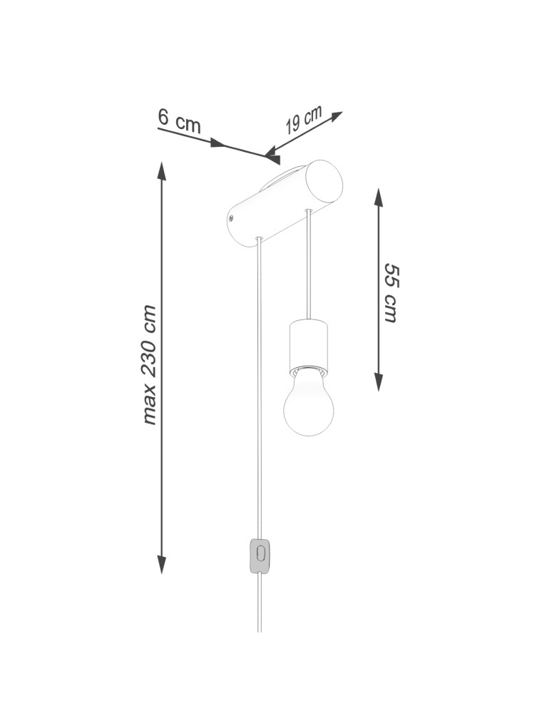 Wall lamps - Sollux NIMBI E27 wall lamp with switch SL.1644 - product kolory-swiatla.pl 10