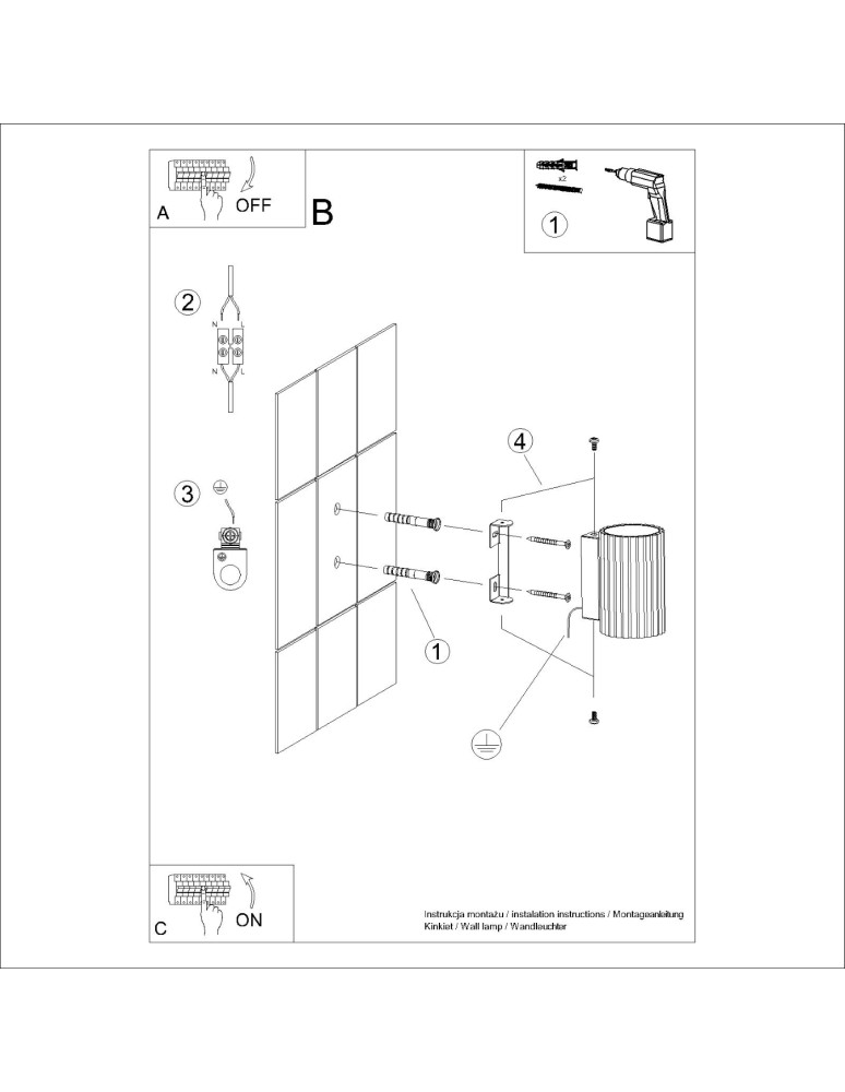 Tube wall lamps - Sollux Wall lamp KARBON 10 white SL.1646 - product kolory-swiatla.pl 9