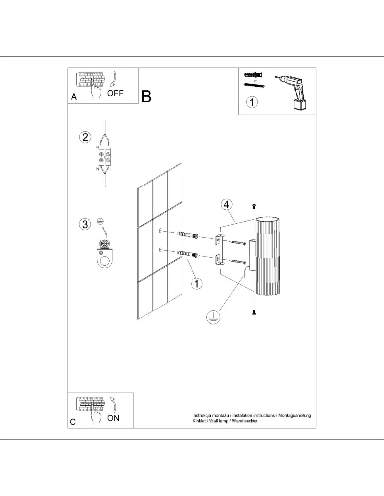 Tube wall lamps - Sollux Wall lamp KARBON 20 black SL.1649 - product kolory-swiatla.pl 8