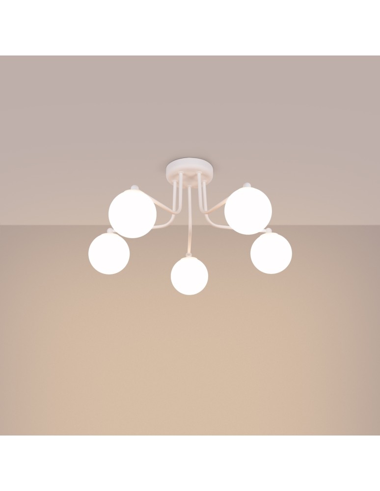Ceiling lamps spheres - Sollux Chandelier ASTRAL 5 white SL.1660 - product kolory-swiatla.pl 3