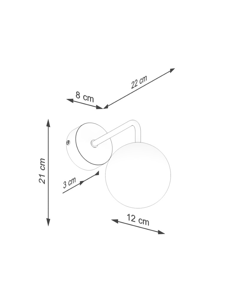 Wall lamps spheres - Sollux Wall lamp ASTRAL 1 black SL.1661 - product kolory-swiatla.pl 9