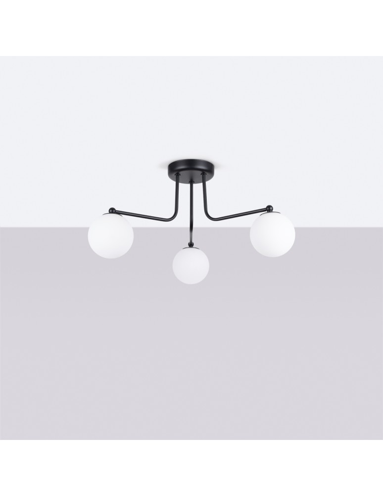 Ceiling lamps spheres - Sollux Chandelier ASTRAL 3 black SL.1662 - product kolory-swiatla.pl 2