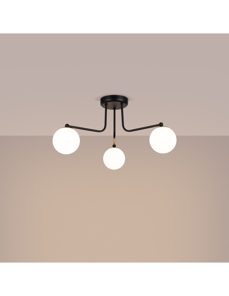 Ceiling lamps spheres - Sollux Chandelier ASTRAL 3 black SL.1662 - product kolory-swiatla.pl 3
