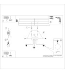 Ceiling lamps spheres - Sollux Chandelier ASTRAL 3 black SL.1662 - product 9