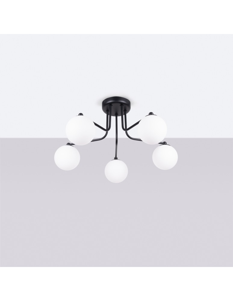 Ceiling lamps spheres - Sollux Chandelier ASTRAL 5 black SL.1663 - product kolory-swiatla.pl 2