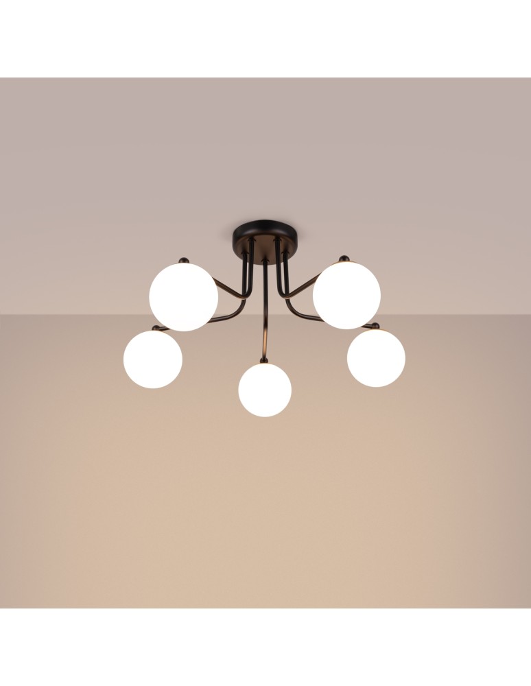 Ceiling lamps spheres - Sollux Chandelier ASTRAL 5 black SL.1663 - product kolory-swiatla.pl 3