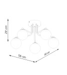 Ceiling lamps spheres - Sollux Chandelier ASTRAL 5 black SL.1663 - product 8