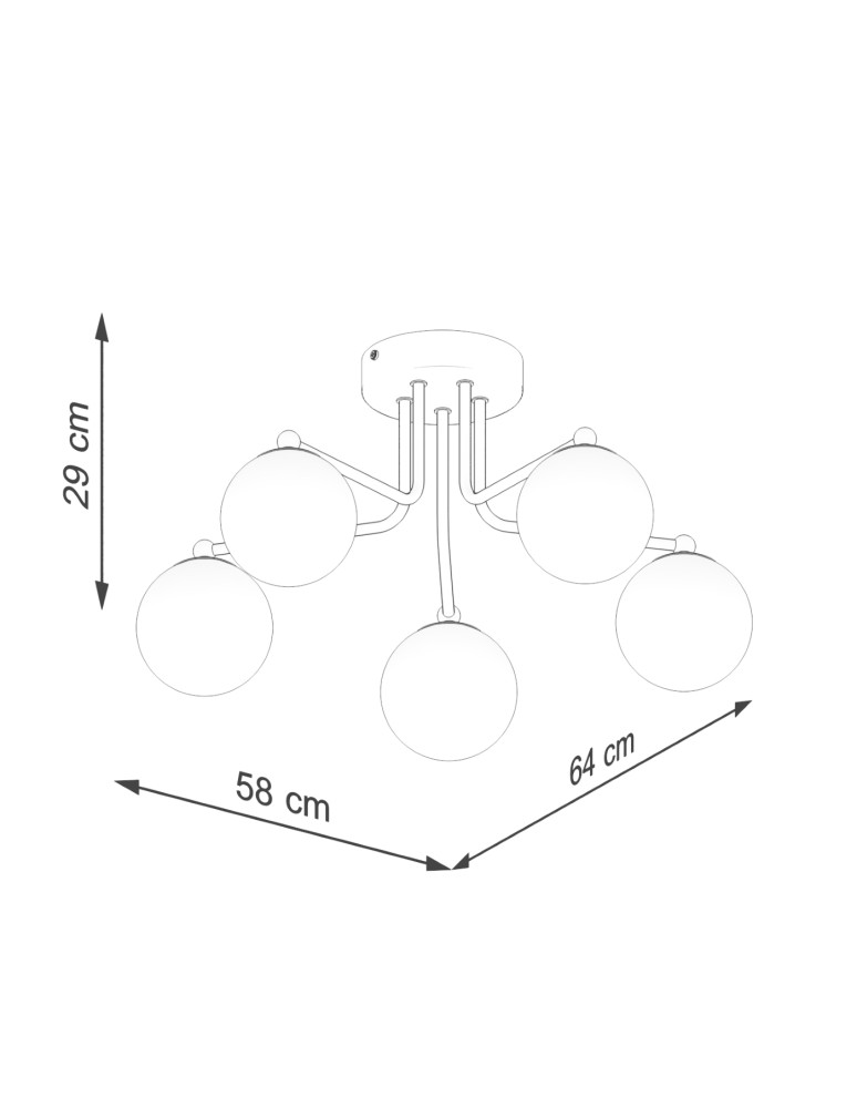 Ceiling lamps spheres - Sollux Chandelier ASTRAL 5 black SL.1663 - product kolory-swiatla.pl 8