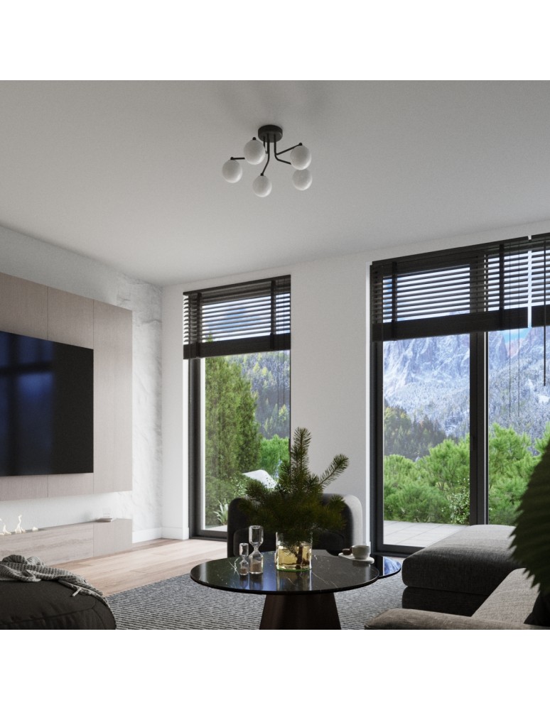 Ceiling lamps spheres - Sollux Chandelier ASTRAL 5 black SL.1663 - product kolory-swiatla.pl 11