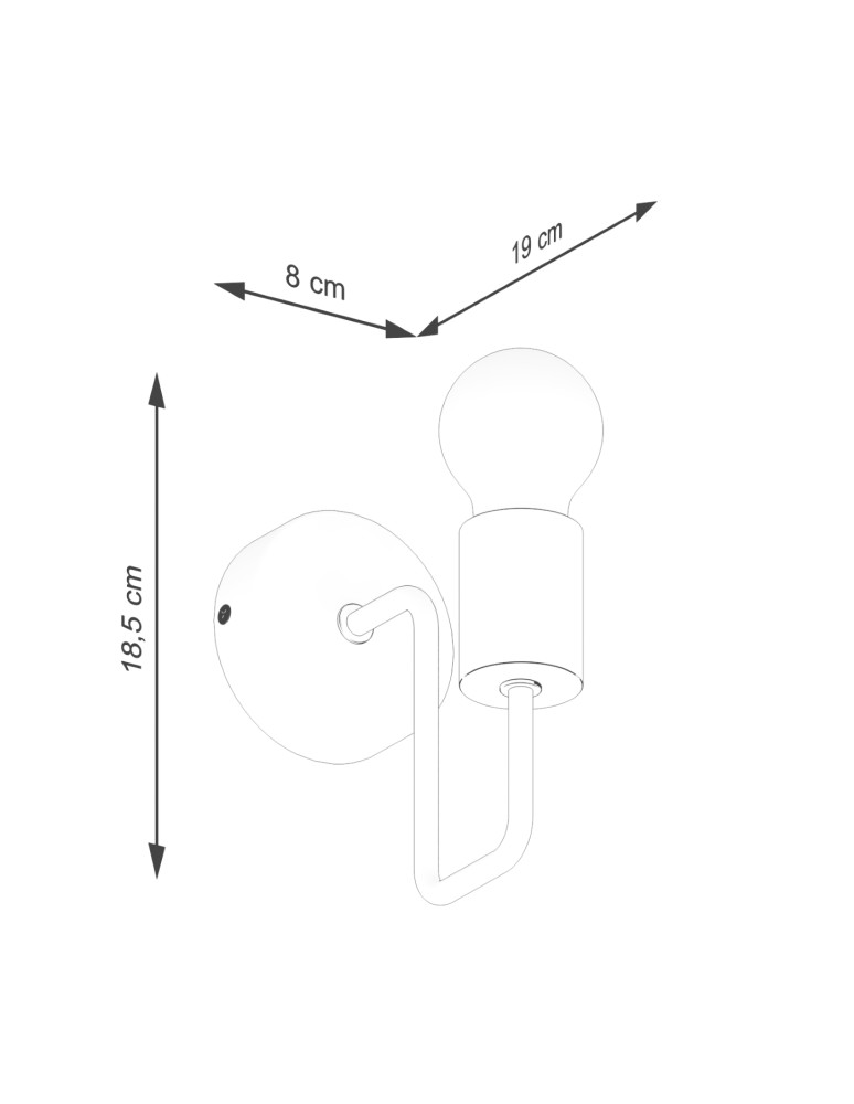 Loft wall lamps - industrial - Sollux Wall lamp TIMBO white SL.1664 - product kolory-swiatla.pl 9
