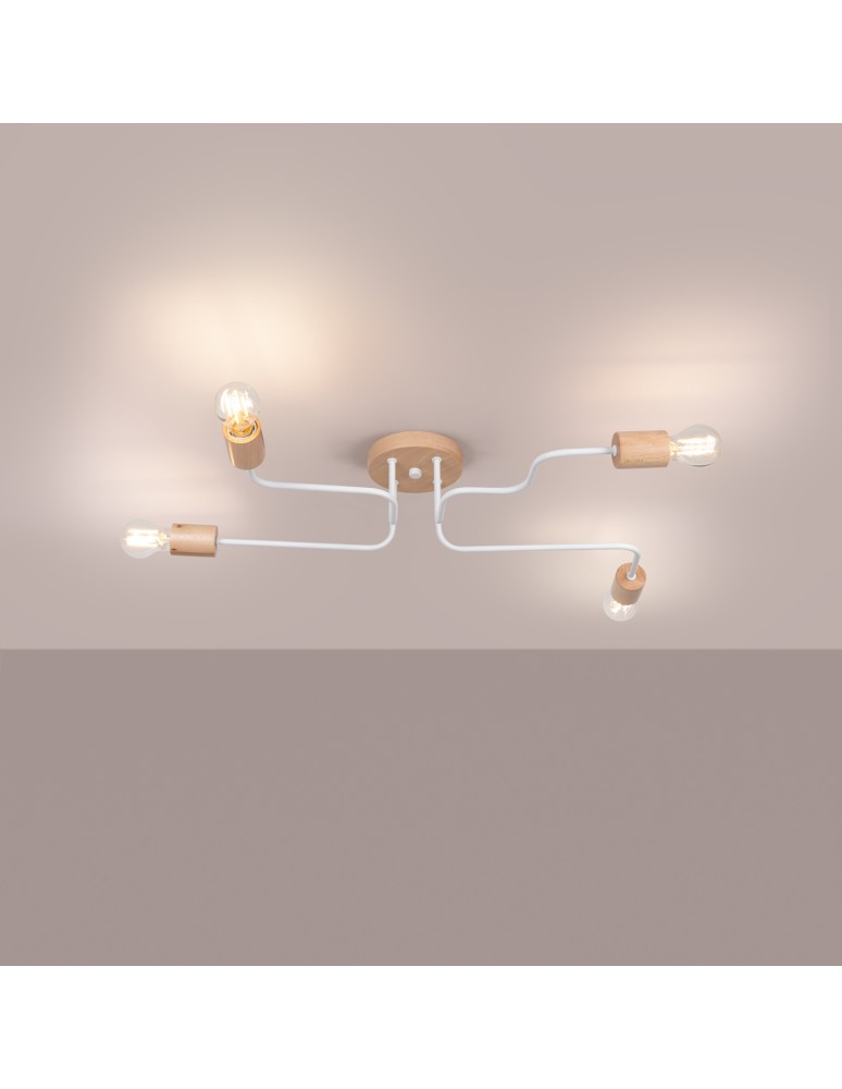 Loft ceiling lamps - industrial - Sollux Chandelier TIMBO 4 white SL.1665 - product kolory-swiatla.pl 3