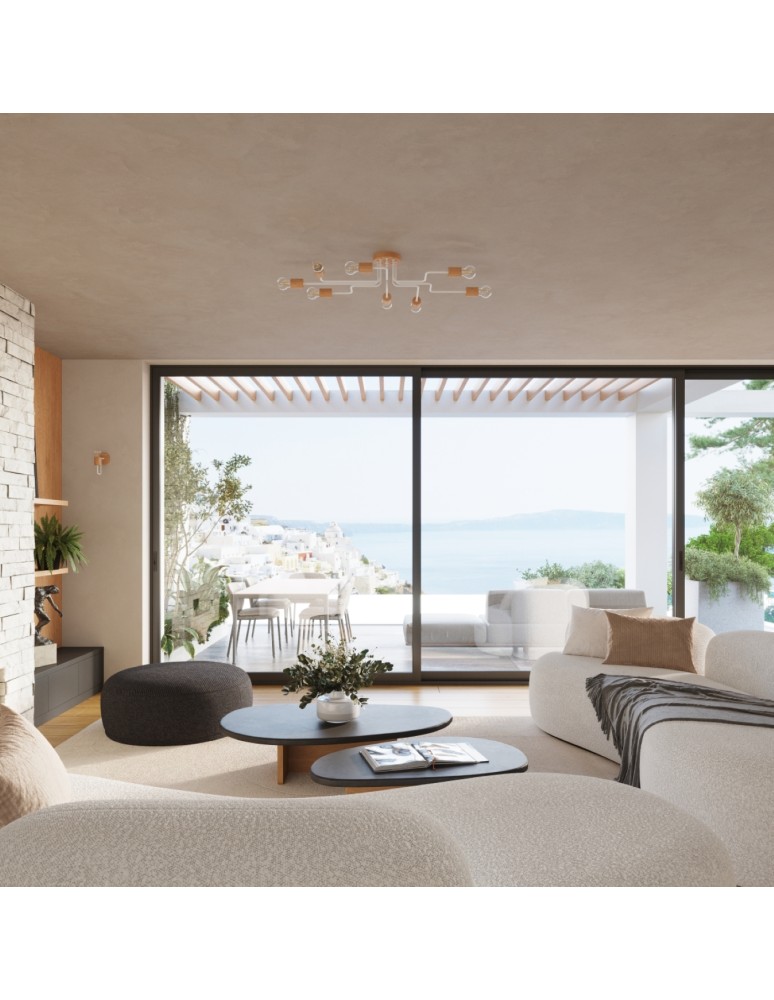 Loft ceiling lamps - industrial - Sollux Chandelier TIMBO 6 white SL.1666 - product kolory-swiatla.pl 10