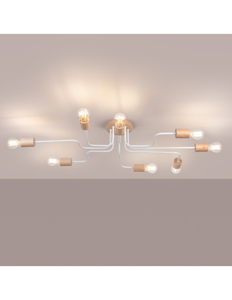 Loft ceiling lamps - industrial - Sollux Chandelier TIMBO 8 white SL.1667 - product kolory-swiatla.pl 3