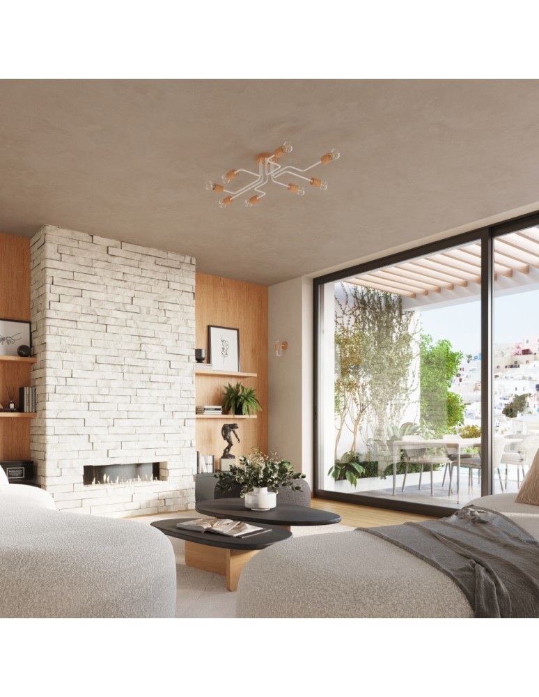 Loft ceiling lamps - industrial - Sollux Chandelier TIMBO 8 white SL.1667 - product kolory-swiatla.pl 11