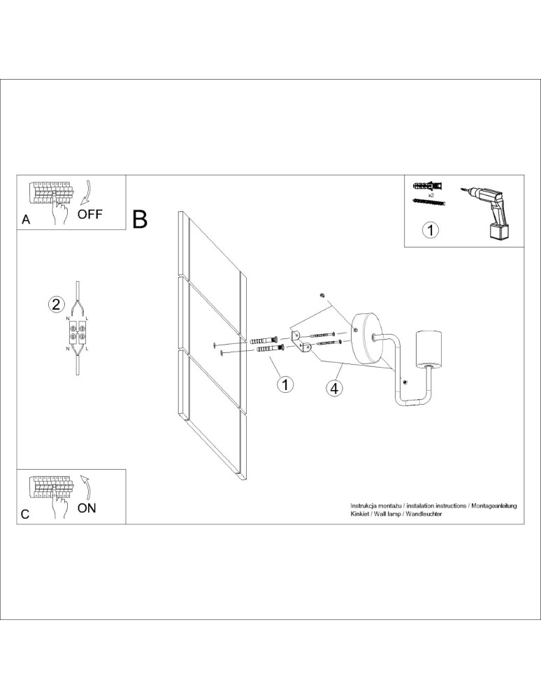 Loft wall lamps - industrial - Sollux Wall lamp TIMBO black SL.1668 - product kolory-swiatla.pl 10