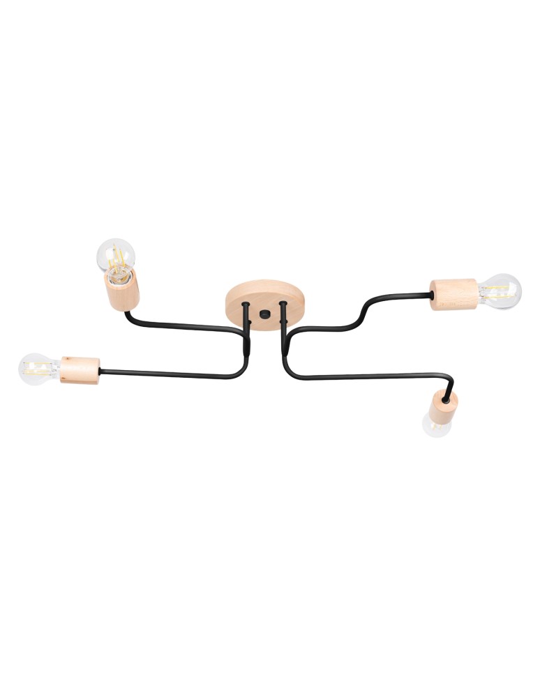 Loft ceiling lamps - industrial - Sollux Chandelier TIMBO 4 black SL.1669 - product kolory-swiatla.pl 1