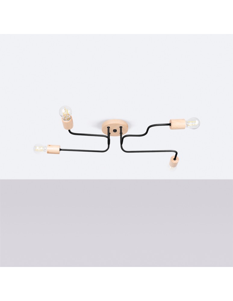 Loft ceiling lamps - industrial - Sollux Chandelier TIMBO 4 black SL.1669 - product kolory-swiatla.pl 2