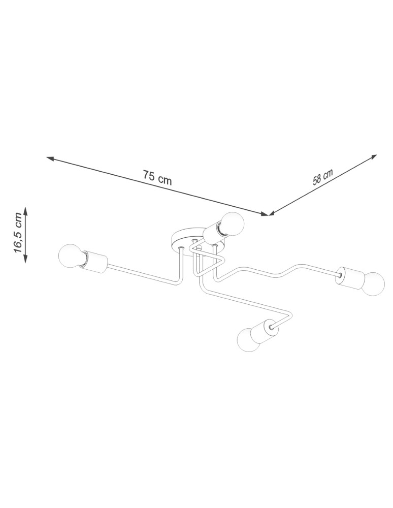 Loft ceiling lamps - industrial - Sollux Chandelier TIMBO 4 black SL.1669 - product kolory-swiatla.pl 9