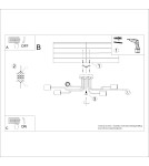 Loft ceiling lamps - industrial - Sollux Chandelier TIMBO 6 black SL.1670 - product 8