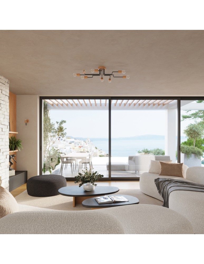 Loft ceiling lamps - industrial - Sollux Chandelier TIMBO 6 black SL.1670 - product kolory-swiatla.pl 9