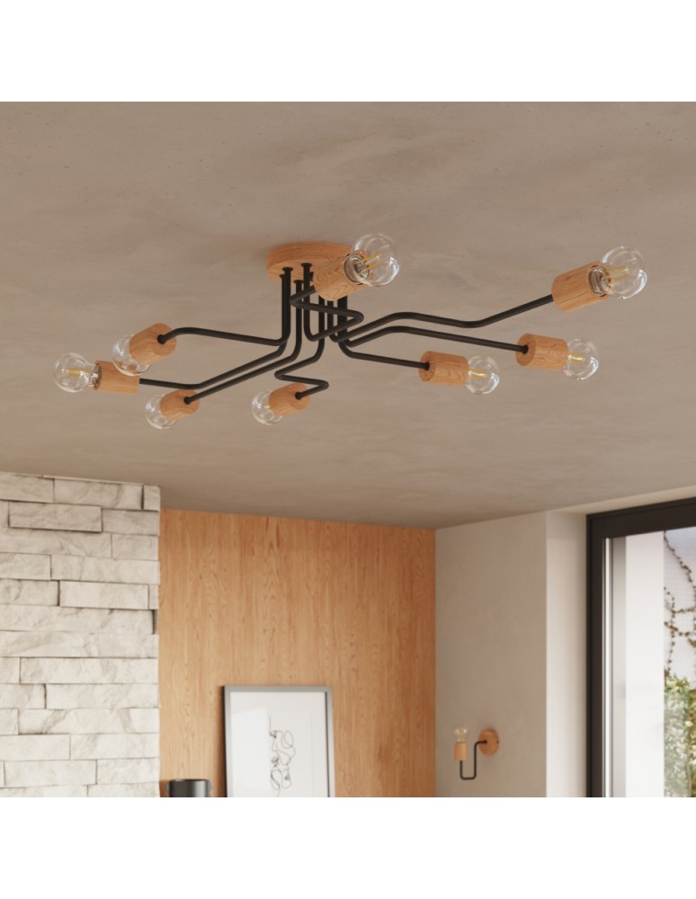 Loft ceiling lamps - industrial - Sollux Chandelier TIMBO 6 black SL.1670 - product kolory-swiatla.pl 11