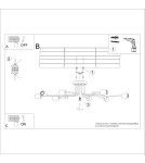 Loft ceiling lamps - industrial - Sollux Chandelier TIMBO 8 black SL.1671 - product 8