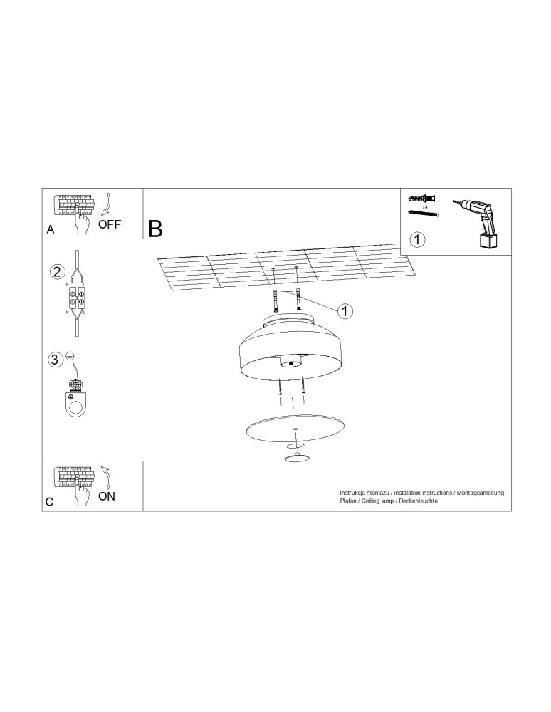 Round ceiling lamps - Sollux Plafond OMIQ ochre red SL.1681 - product kolory-swiatla.pl 9