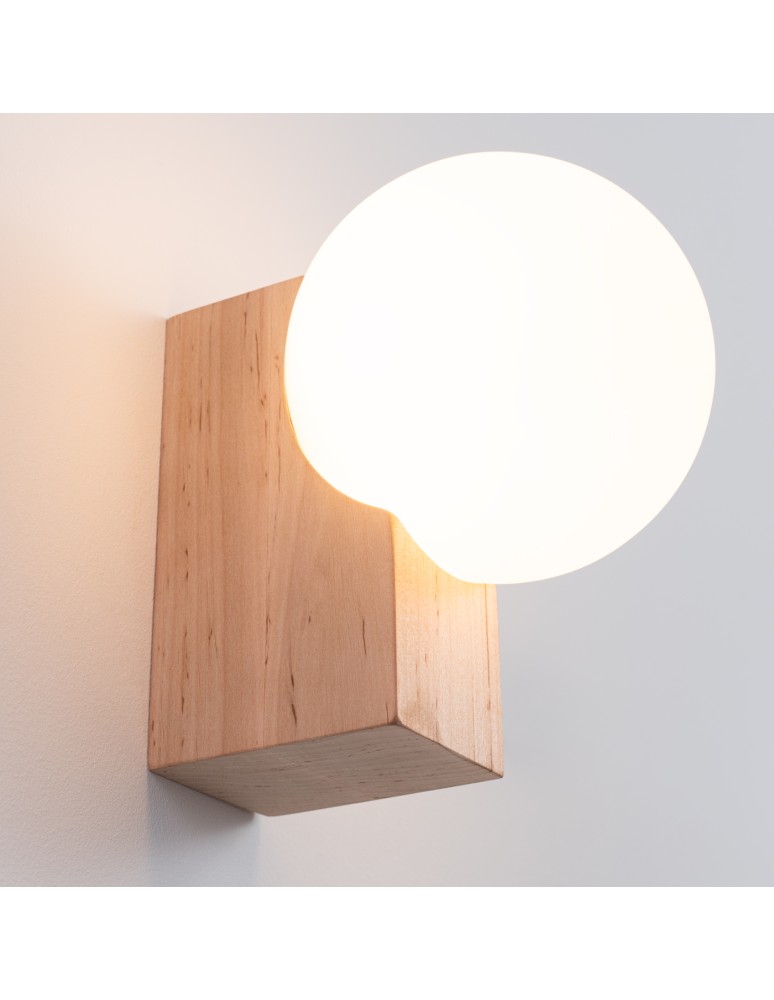 Wall lamps spheres - Sollux Wall lamp BULBO natural wood SL.1682 - product kolory-swiatla.pl 5