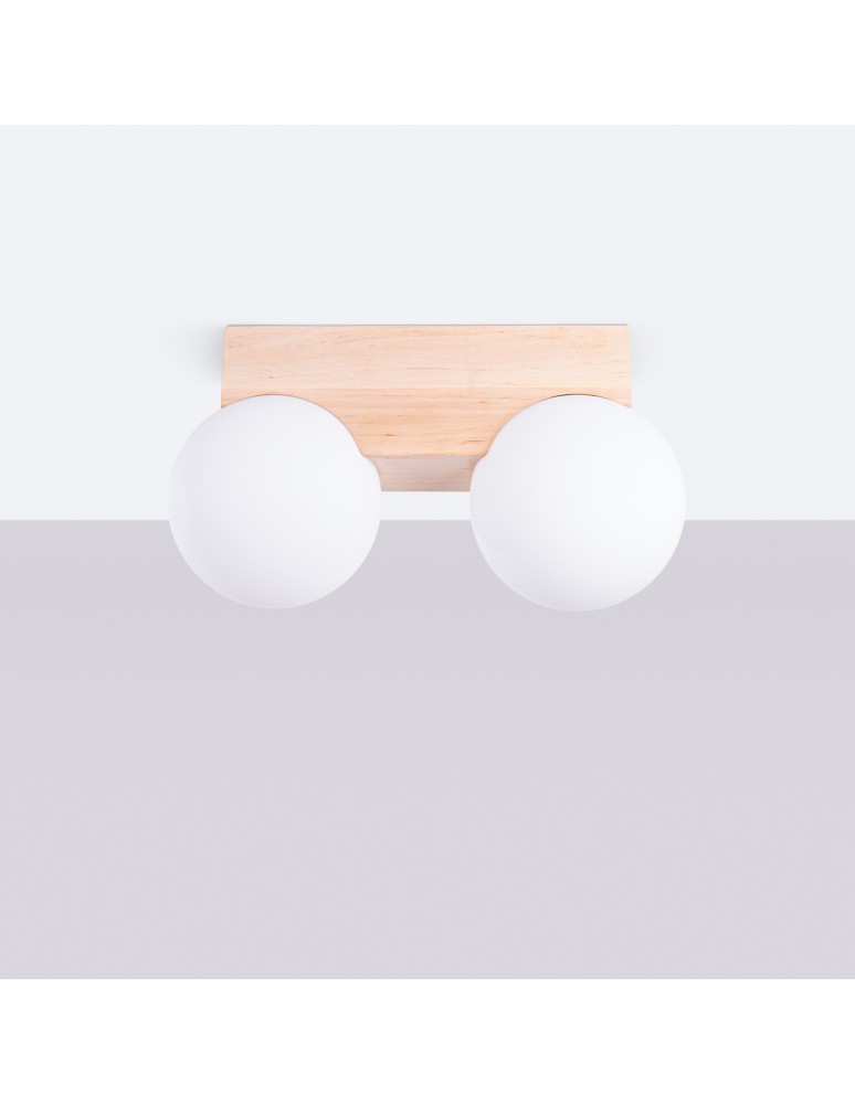 Wooden ceiling lamps - Sollux Plafond BULBO 2 natural wood SL.1683 - product kolory-swiatla.pl 2