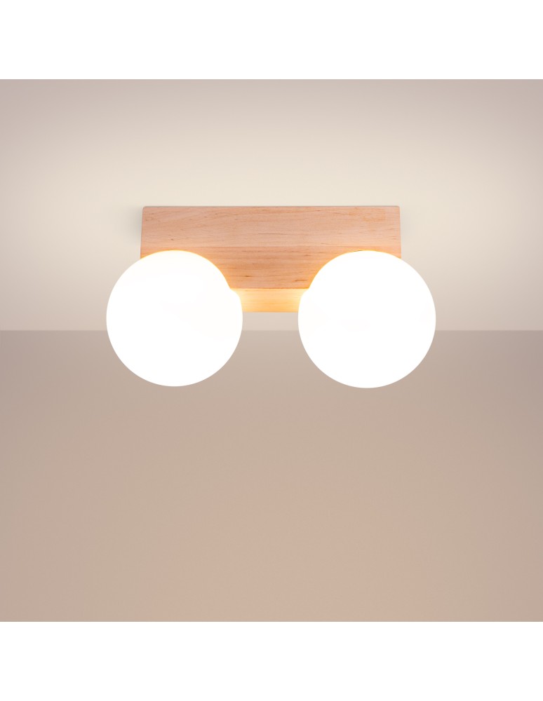 Wooden ceiling lamps - Sollux Plafond BULBO 2 natural wood SL.1683 - product kolory-swiatla.pl 3
