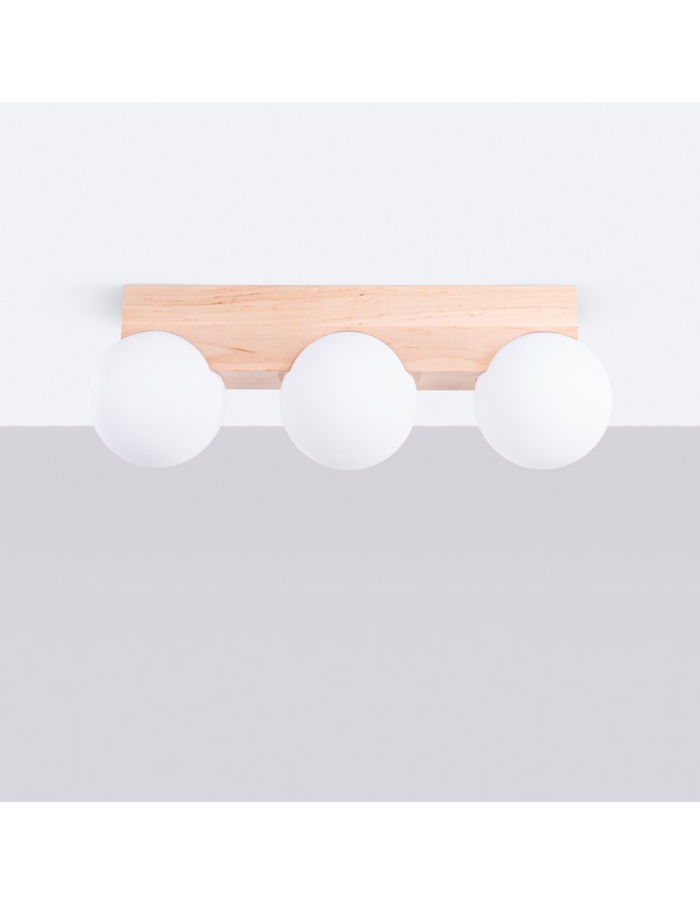 Wooden ceiling lamps - Sollux Plafond BULBO 3 natural wood SL.1684 - product kolory-swiatla.pl 2