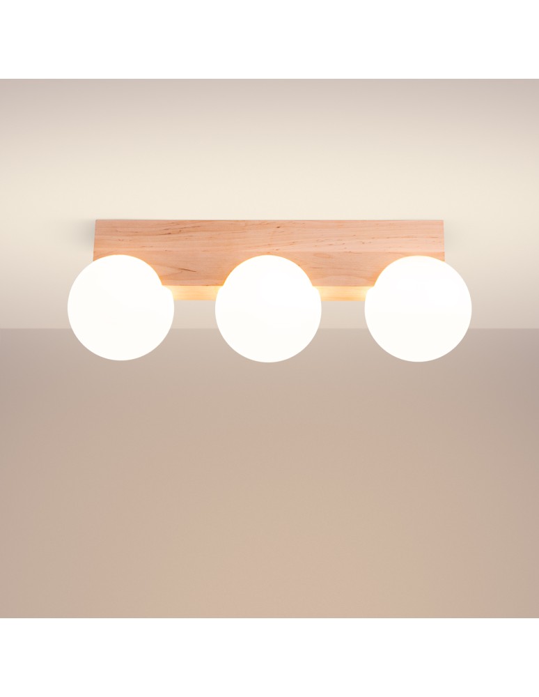 Wooden ceiling lamps - Sollux Plafond BULBO 3 natural wood SL.1684 - product kolory-swiatla.pl 3