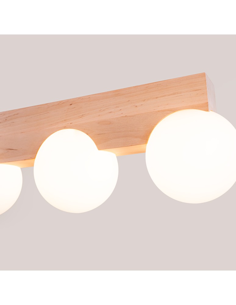 Wooden ceiling lamps - Sollux Plafond BULBO 3 natural wood SL.1684 - product kolory-swiatla.pl 4
