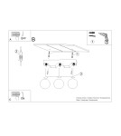 Wooden ceiling lamps - Sollux Plafond BULBO 3 natural wood SL.1684 - product 10