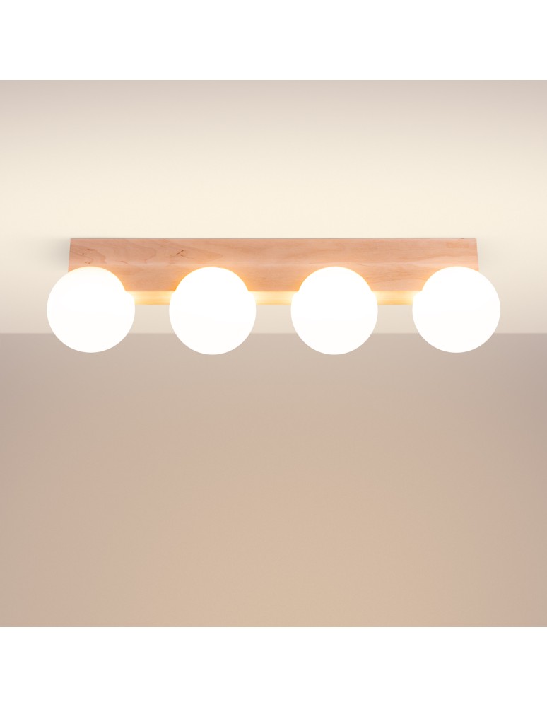 Wooden ceiling lamps - Sollux Plafond BULBO 4 natural wood SL.1685 - product kolory-swiatla.pl 3