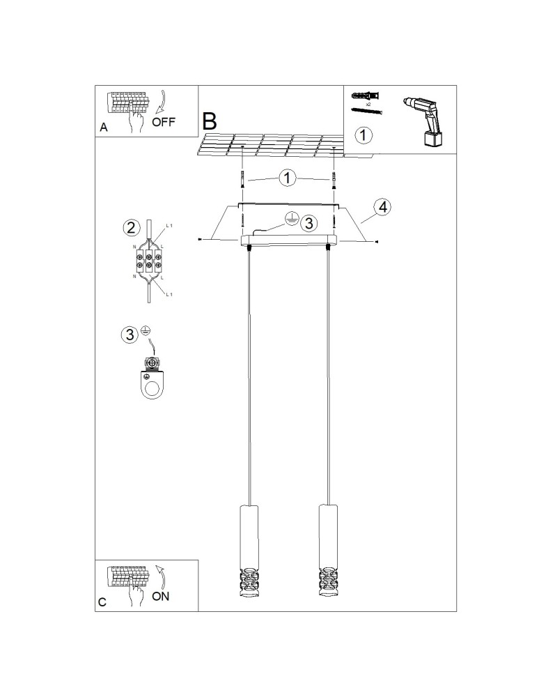 Pendant tube lamps - Sollux LIRO 2 pendant lamp white SL.1692 - product kolory-swiatla.pl 11