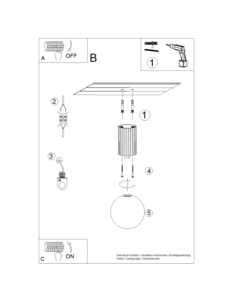 Ceiling lamps spheres - Sollux Plafond HALO white IP44 SL.1708 - product kolory-swiatla.pl 10