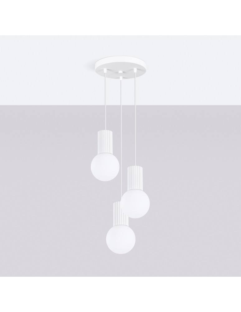 Pendant lamps spheres - Sollux HALO 3P pendant lamp white SL.1710 - product kolory-swiatla.pl 2