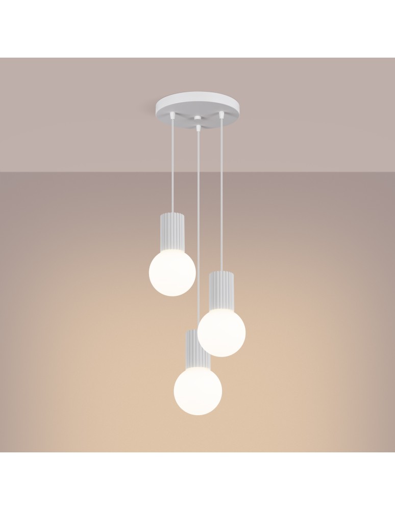 Pendant lamps spheres - Sollux HALO 3P pendant lamp white SL.1710 - product kolory-swiatla.pl 3