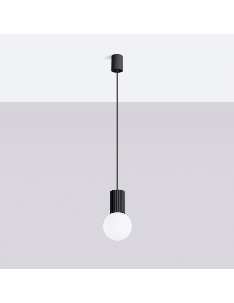Pendant lamps spheres - Sollux HALO 1 pendant lamp black SL.1714 - product kolory-swiatla.pl 2