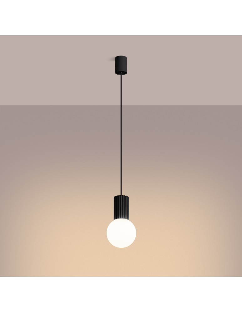 Pendant lamps spheres - Sollux HALO 1 pendant lamp black SL.1714 - product kolory-swiatla.pl 3
