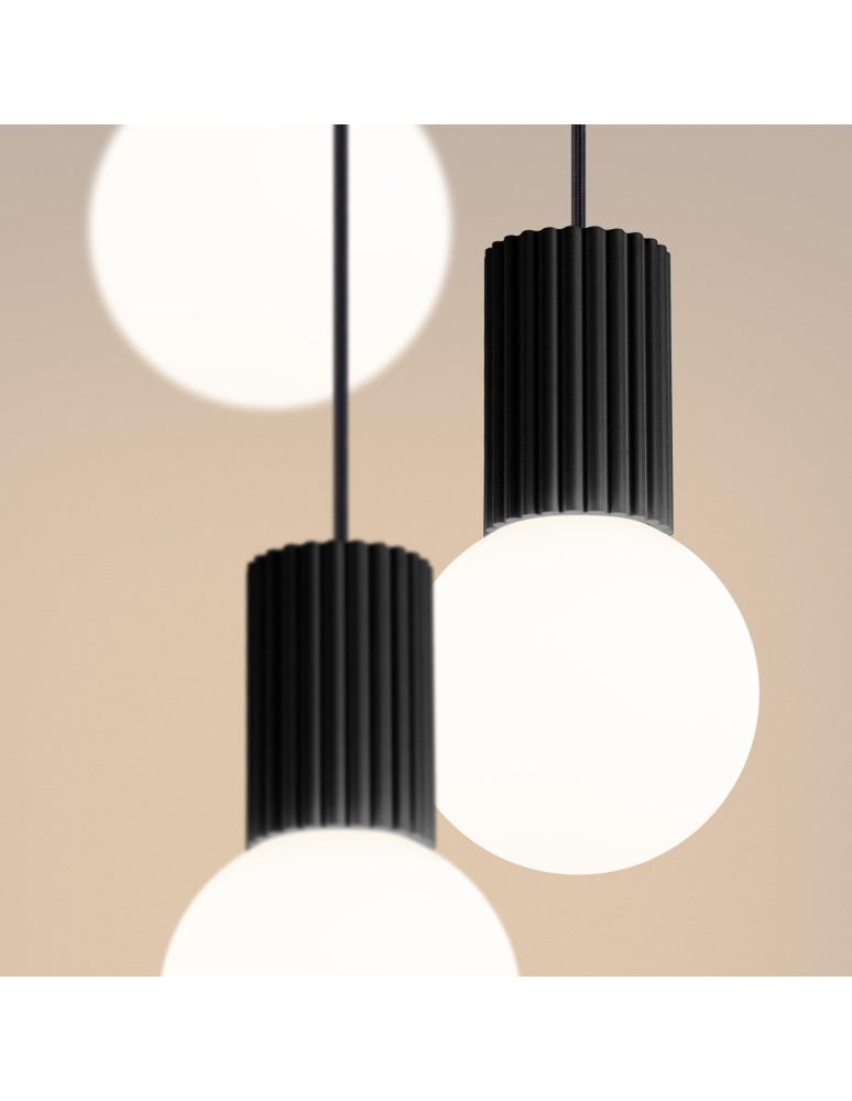 Pendant lamps spheres - Sollux HALO 3P pendant lamp black SL.1715 - product kolory-swiatla.pl 4