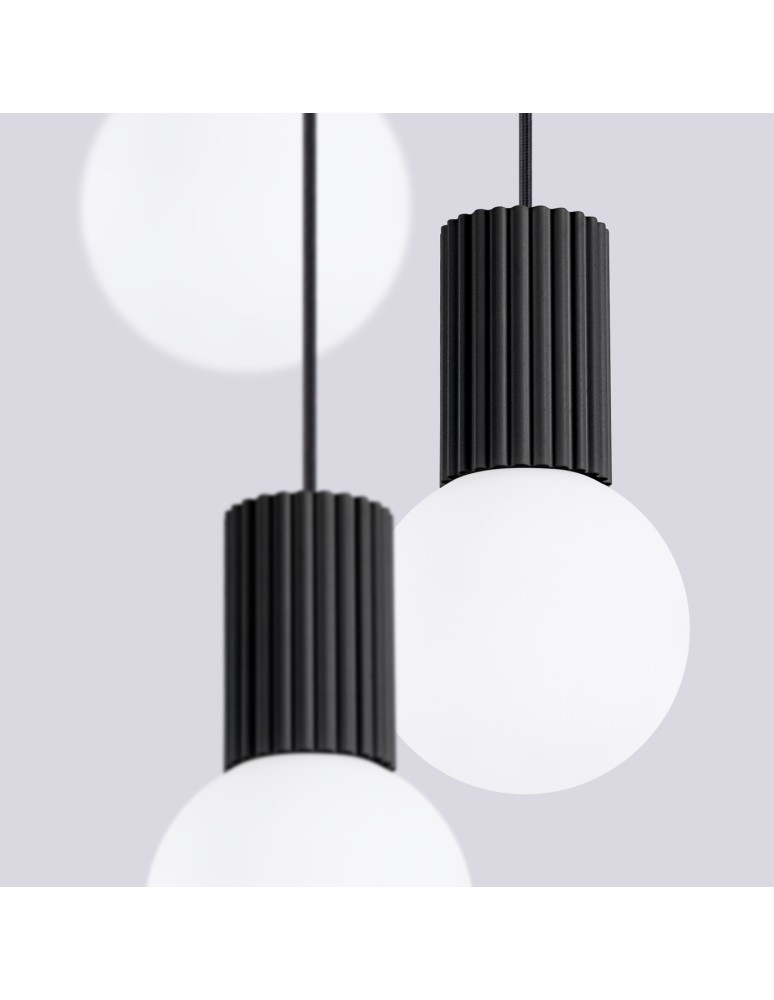 Pendant lamps spheres - Sollux HALO 3P pendant lamp black SL.1715 - product kolory-swiatla.pl 5